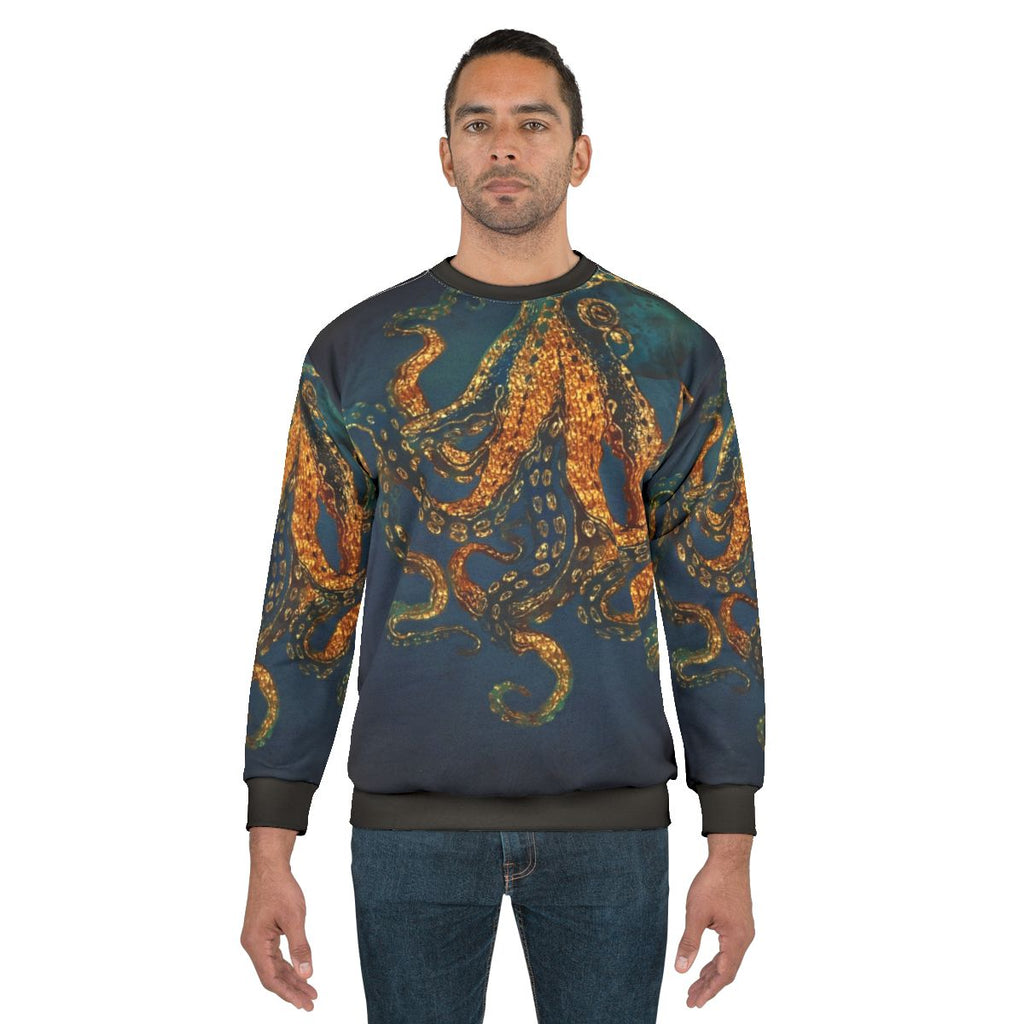 Underwater Dream Sweatshirt featuring a contemporary, abstract water and octopus design
