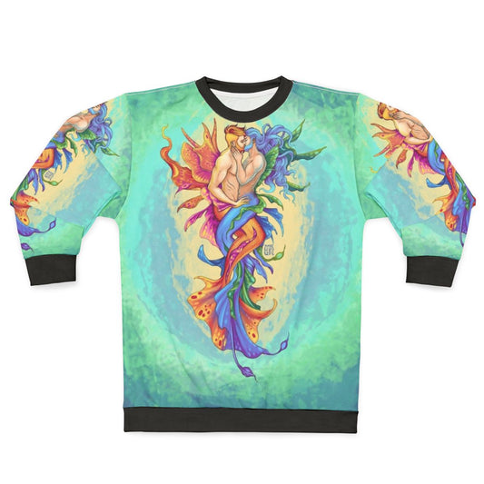 Underwater Merman Kiss Sweatshirt - LGBTQ Fantasy Art by Mr Gabriel Marques