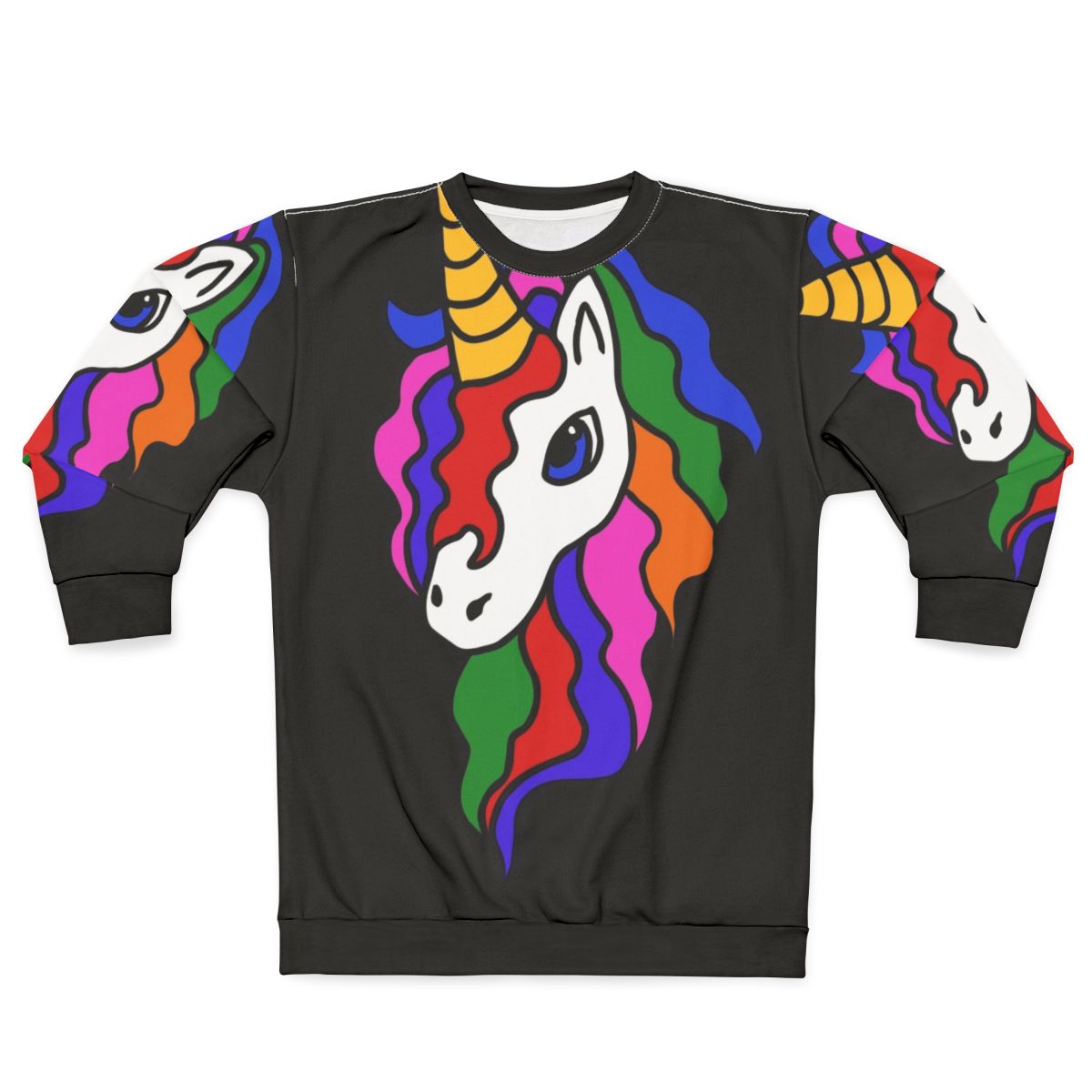 Retro unicorn sweatshirt with rainbow design