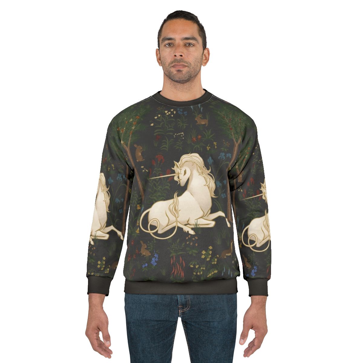 Unicorn in a fantasy woodland scene