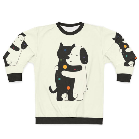 Cozy sweatshirt with colorful universal language design for animal lovers