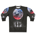 Cosmic space sweatshirt featuring galaxy and planets