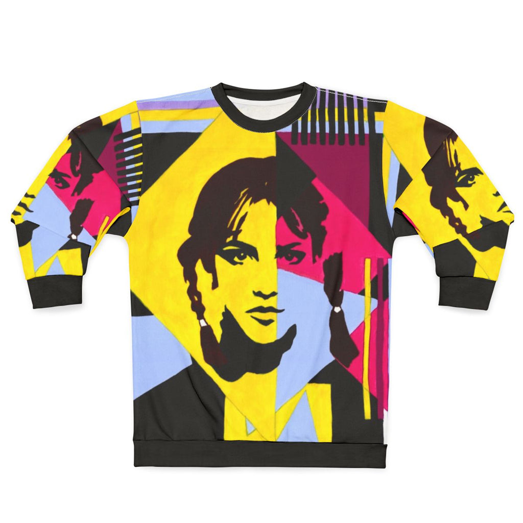 Nostalgic 90s style geometric graphic design sweatshirt