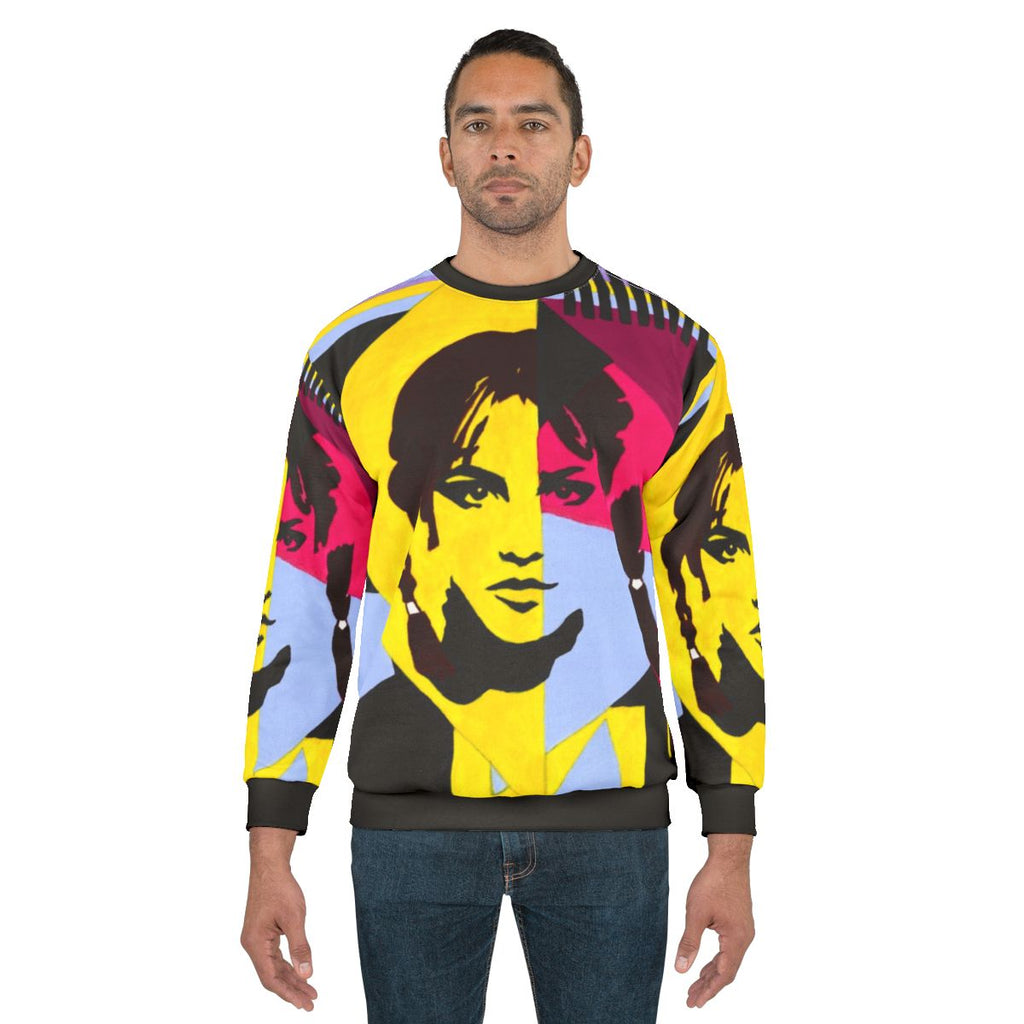 Nostalgic 90s style geometric graphic design sweatshirt