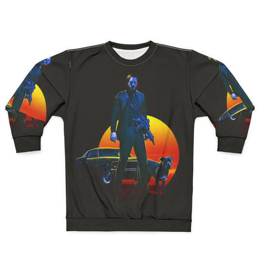 Baba Yaga inspired sweatshirt with John Wick design