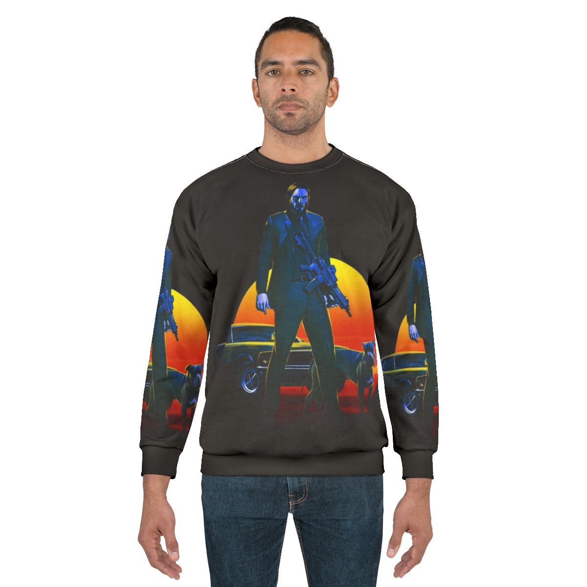 Baba Yaga inspired sweatshirt with John Wick design