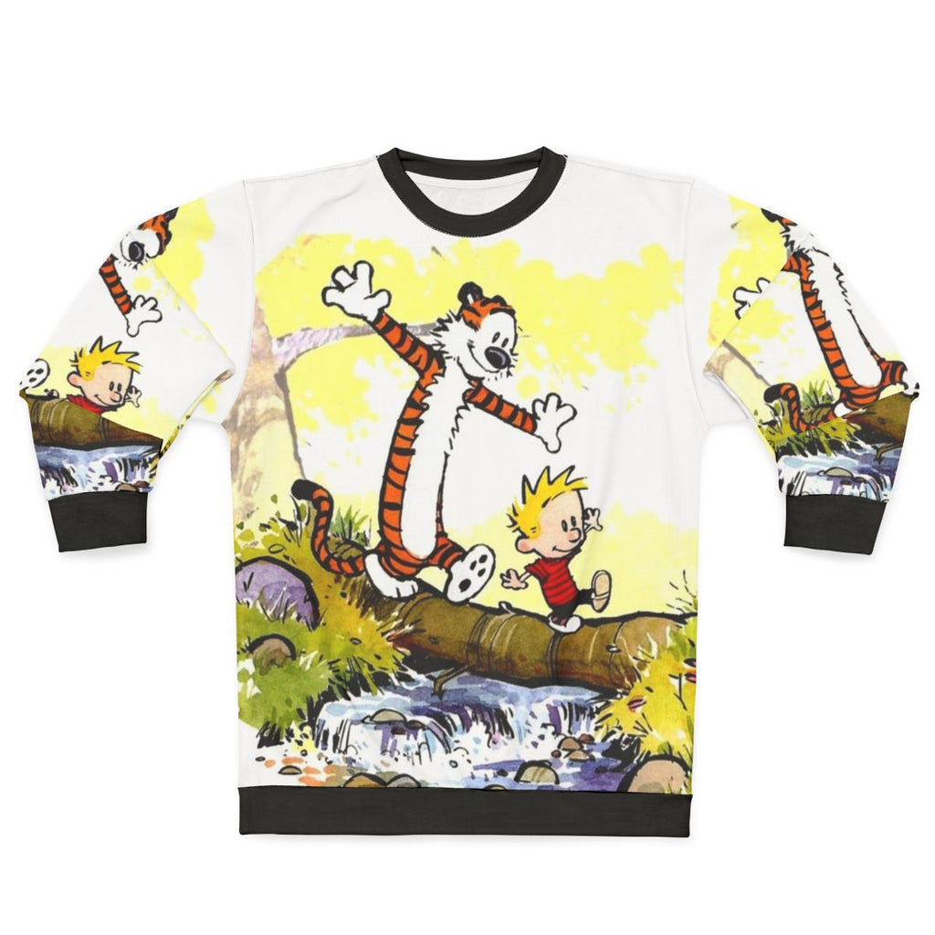 Cartoon Sweatshirt featuring Calvin and Hobbes characters