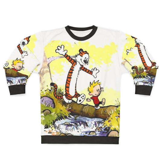 Cartoon Sweatshirt featuring Calvin and Hobbes characters