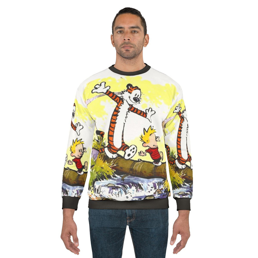 Cartoon Sweatshirt featuring Calvin and Hobbes characters