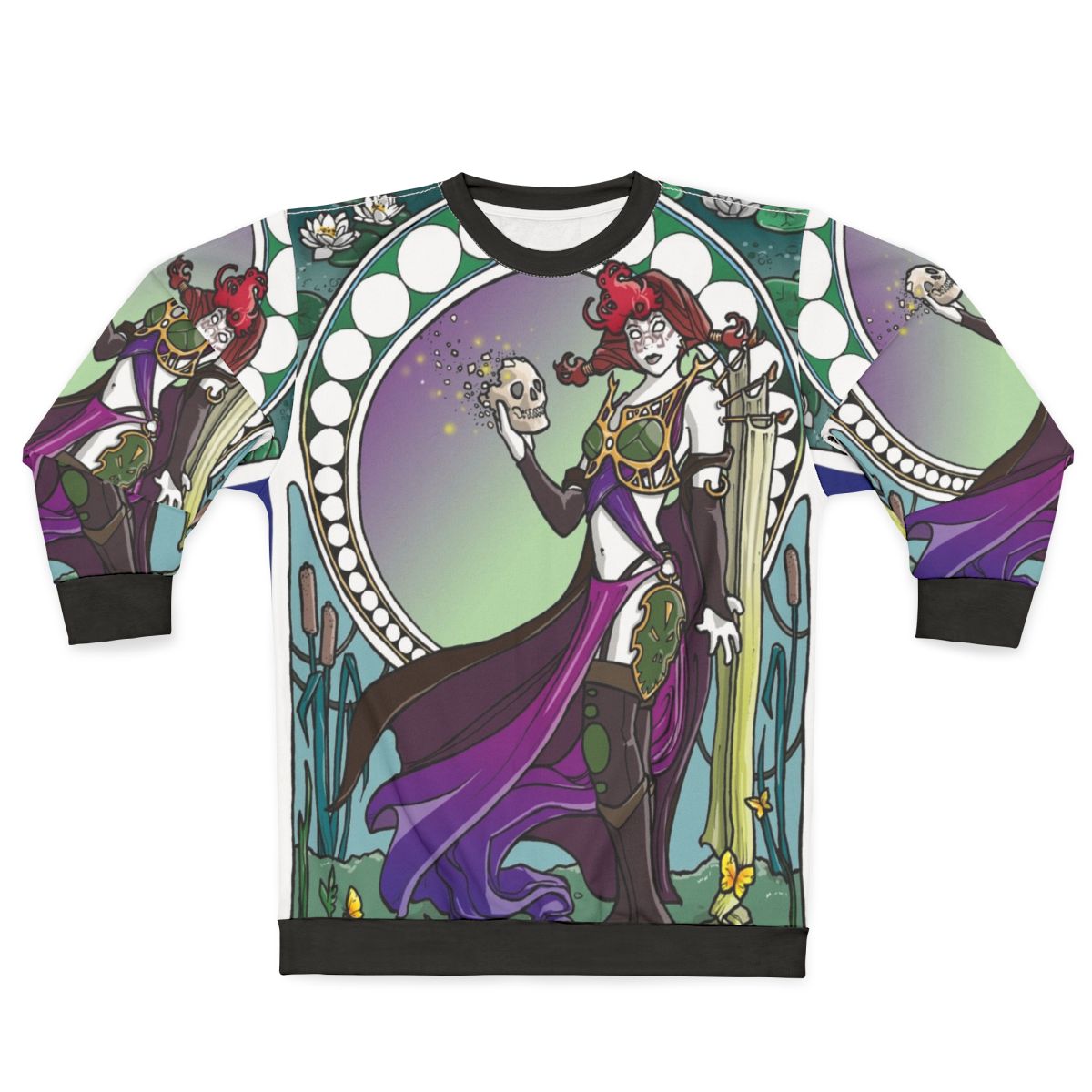 Untouchable Phage Commander Sweatshirt with Art Nouveau Skulls Design
