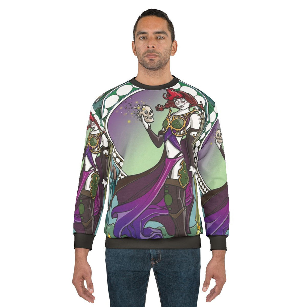 Untouchable Phage Commander Sweatshirt with Art Nouveau Skulls Design