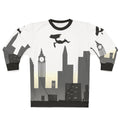 Edgy urban smog sweatshirt with dark graphic design