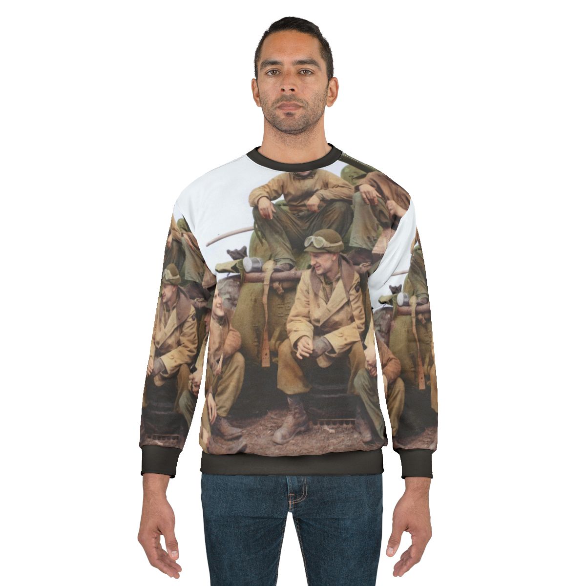 US Army Tank Crew with Ernie Pyle WWII Sweatshirt