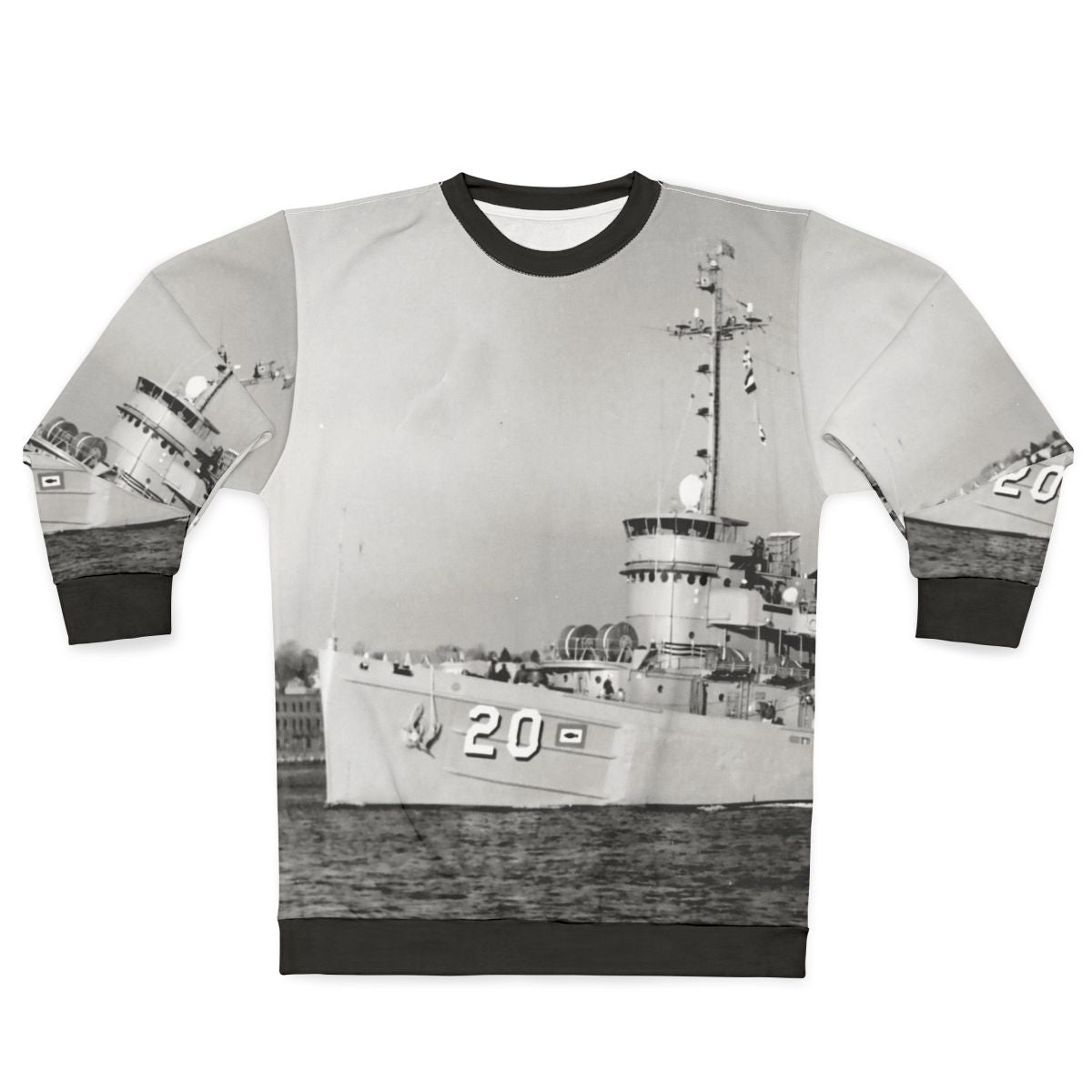 Navy Sweatshirt with USS Skylark ASR 20 Submarine Rescue Ship Design