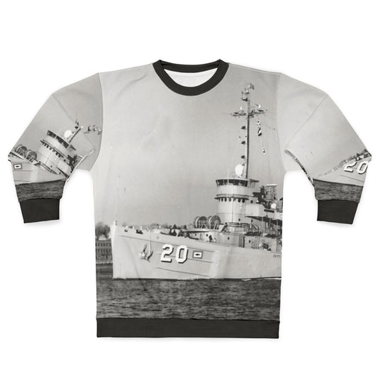 Navy Sweatshirt with USS Skylark ASR 20 Submarine Rescue Ship Design