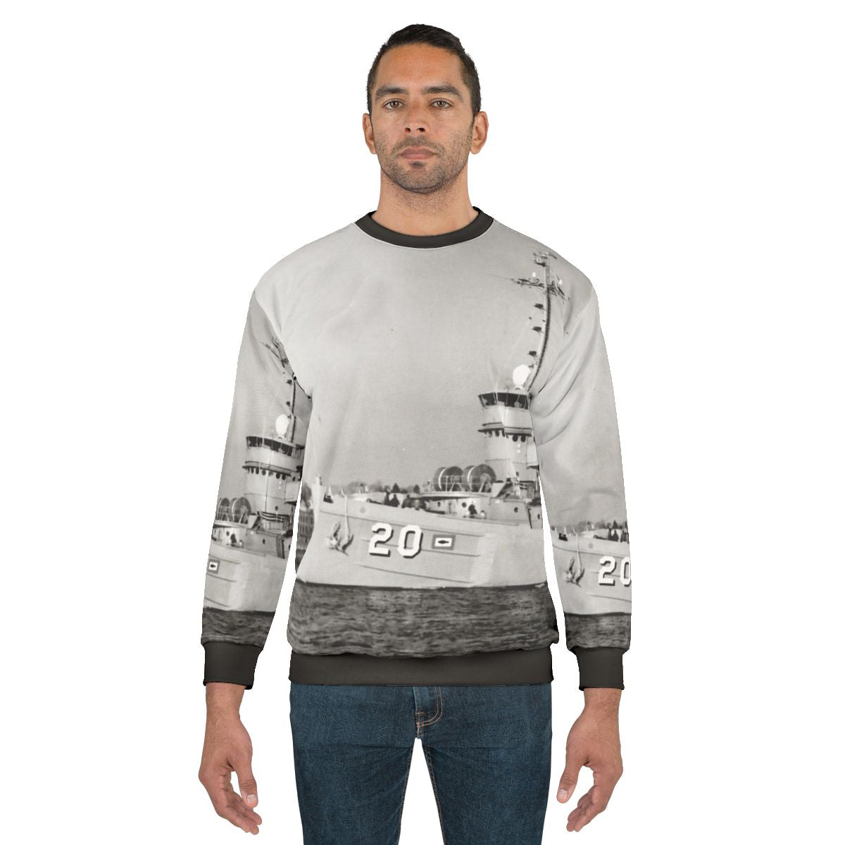 Navy Sweatshirt with USS Skylark ASR 20 Submarine Rescue Ship Design