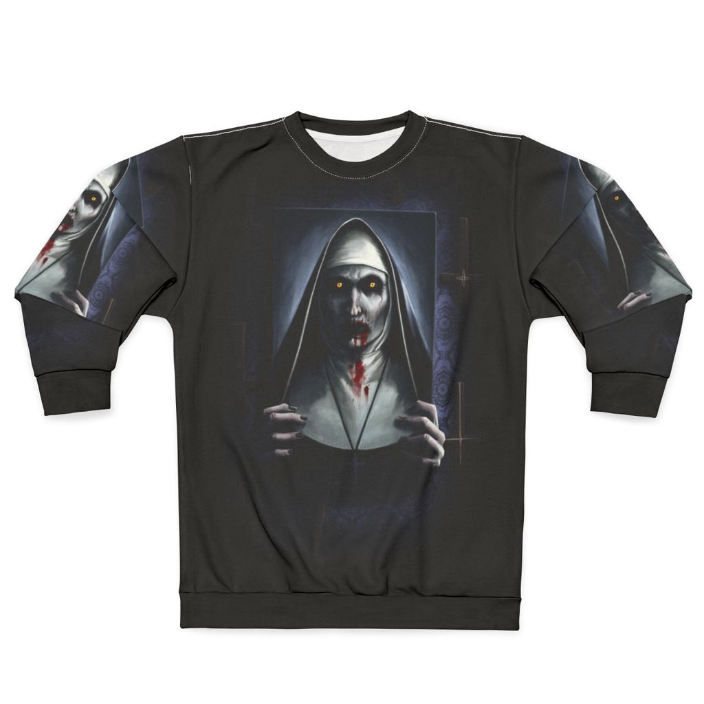Valak the Demon Nun Painting on a Creepy Sweatshirt