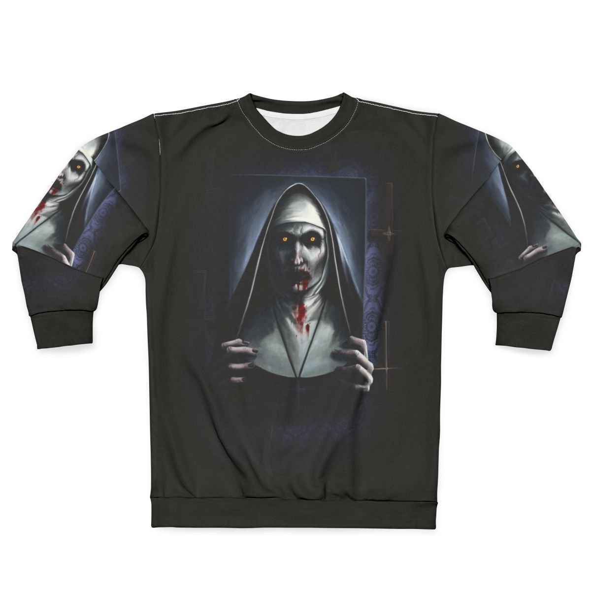 Valak the Demon Nun Painting on a Creepy Sweatshirt