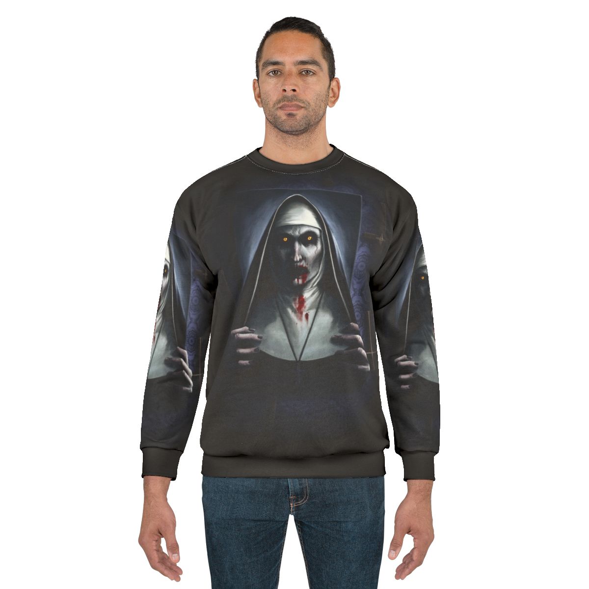 Valak the Demon Nun Painting on a Creepy Sweatshirt