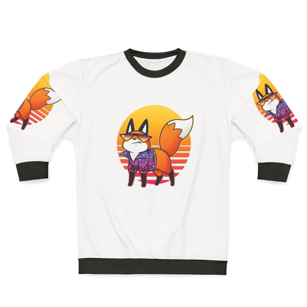 Vaporwave Rad Fox Graphic Sweatshirt