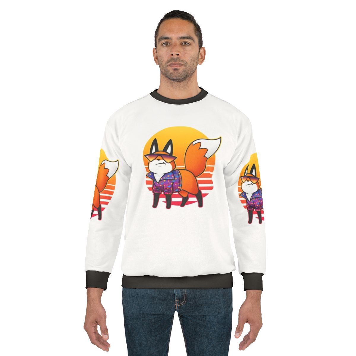 Vaporwave Rad Fox Graphic Sweatshirt