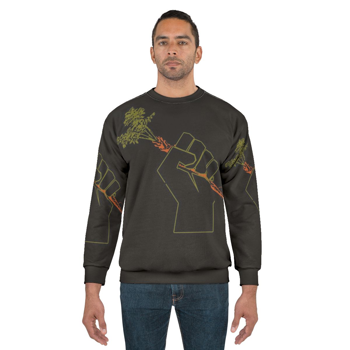 Organic Veggie Permaculture Fist of Solidarity Sweatshirt