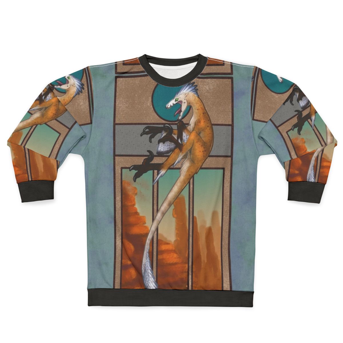 Feathered Velociraptor Dinosaur Sweatshirt