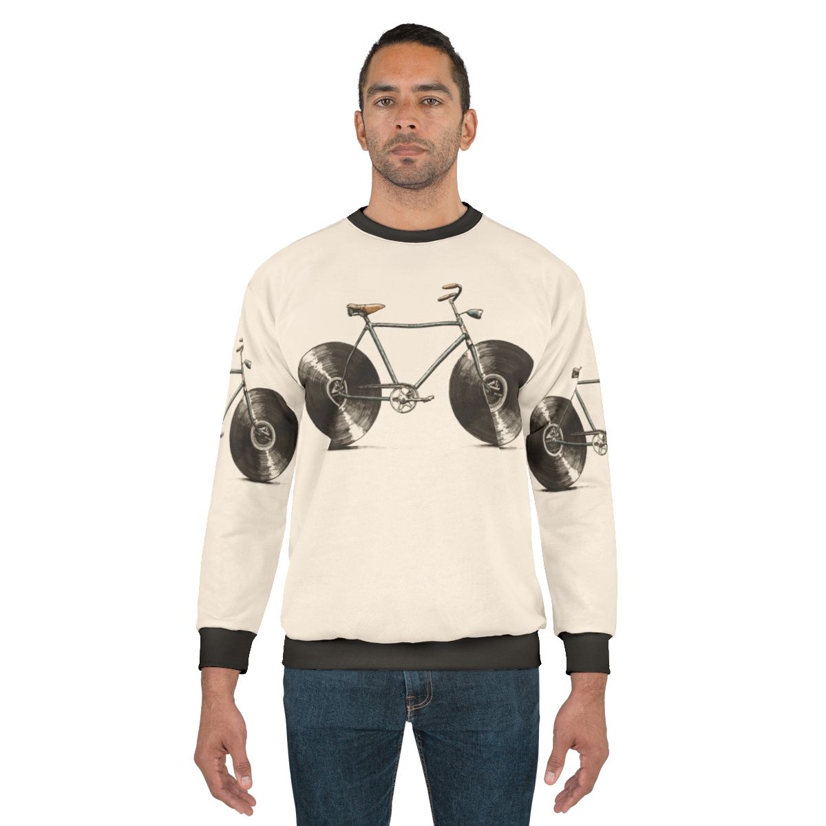 Velophone Sweatshirt featuring music instruments and hipster design