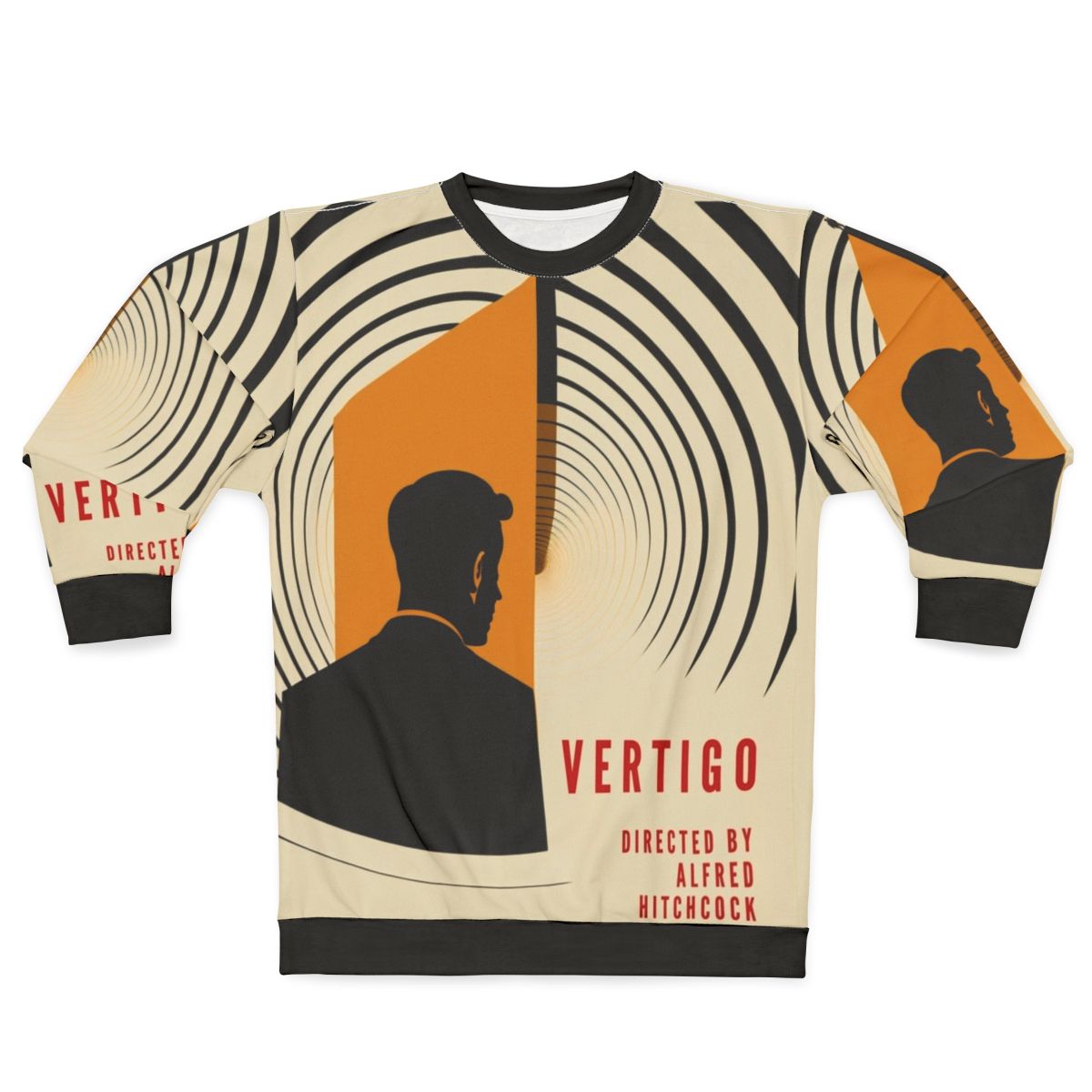 Classic Vertigo movie poster Alfred Hitchcock design on sweatshirt