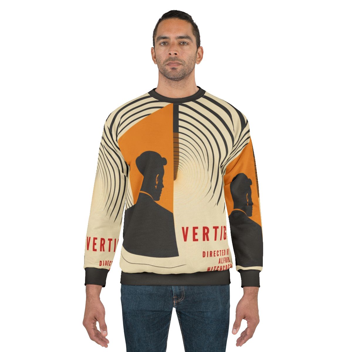 Classic Vertigo movie poster Alfred Hitchcock design on sweatshirt