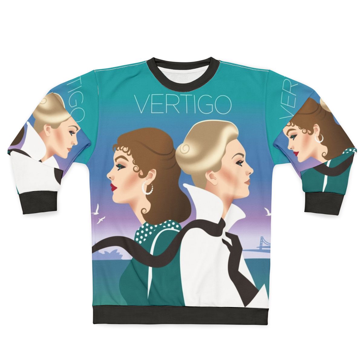Vertigo Sweatshirt 2 featuring iconic Hitchcock movie imagery