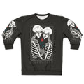 Lovers Tarot Gothic Sweatshirt with couple, skull and rose imagery