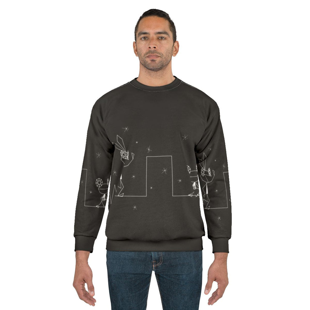 Retro Vibri sweatshirt featuring vib ribbon inspired playstation 1 design