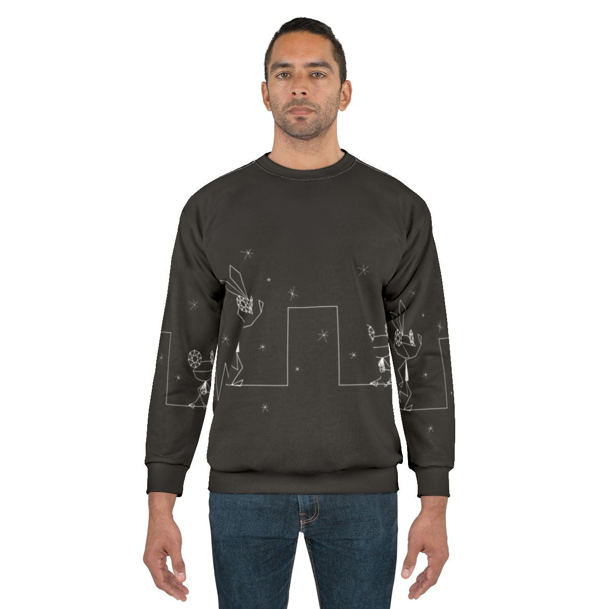 Retro Vibri sweatshirt featuring vib ribbon inspired playstation 1 design