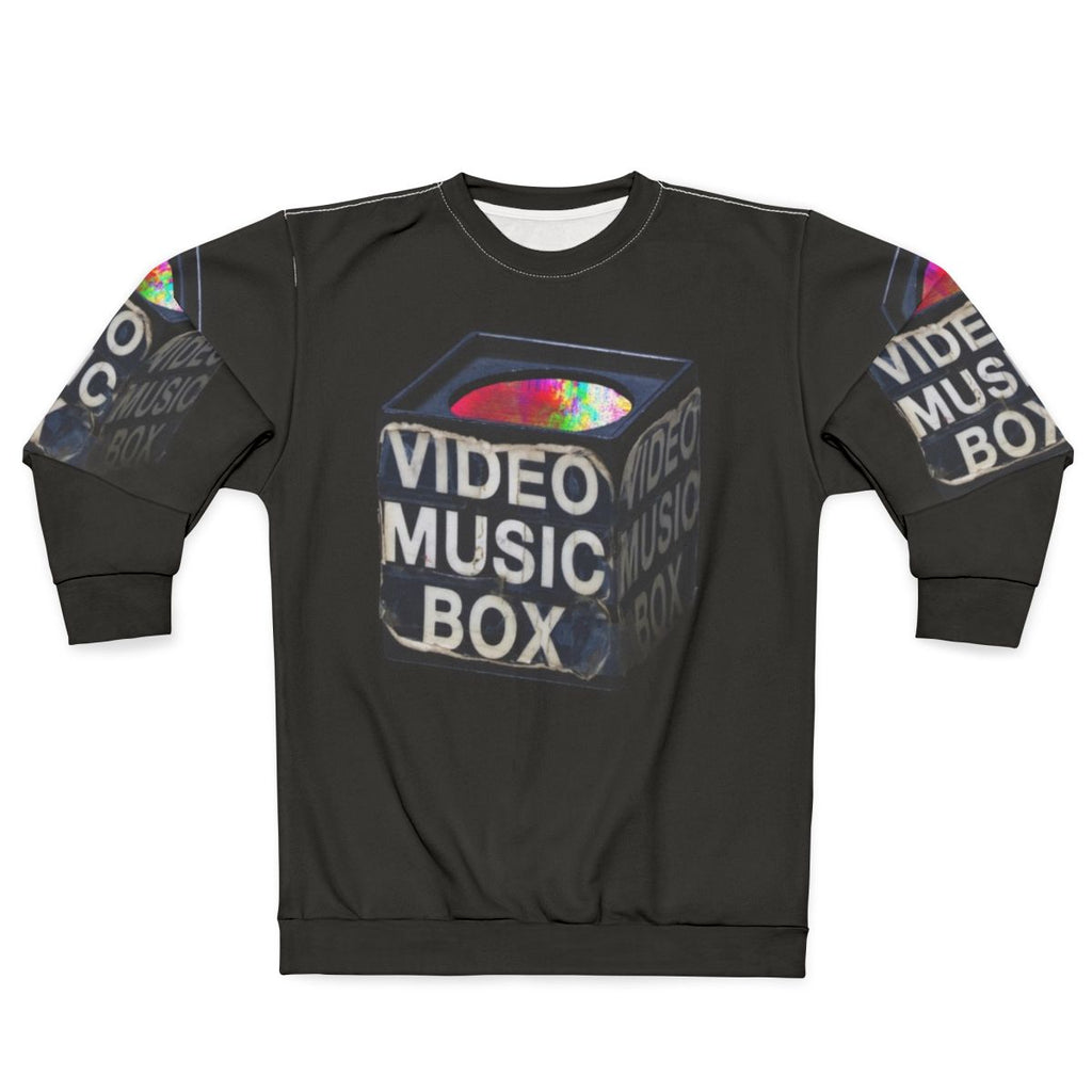 Retro video music box microphone sweatshirt