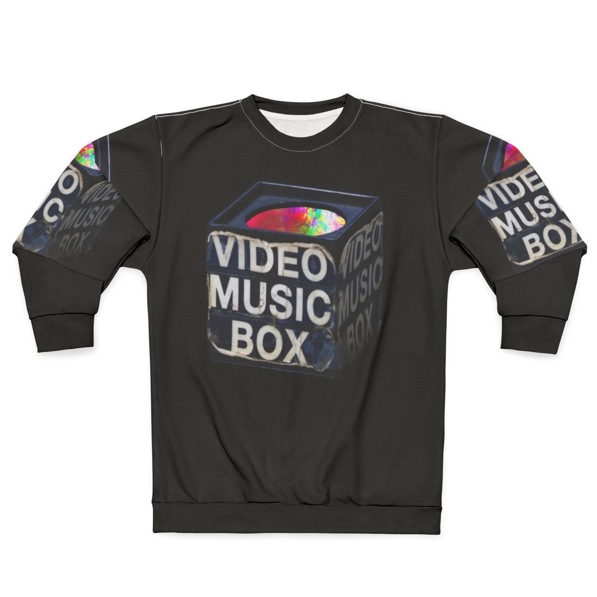 Retro video music box microphone sweatshirt