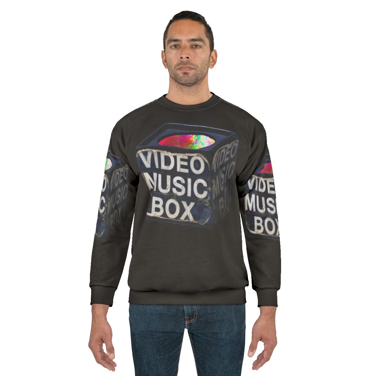 Retro video music box microphone sweatshirt