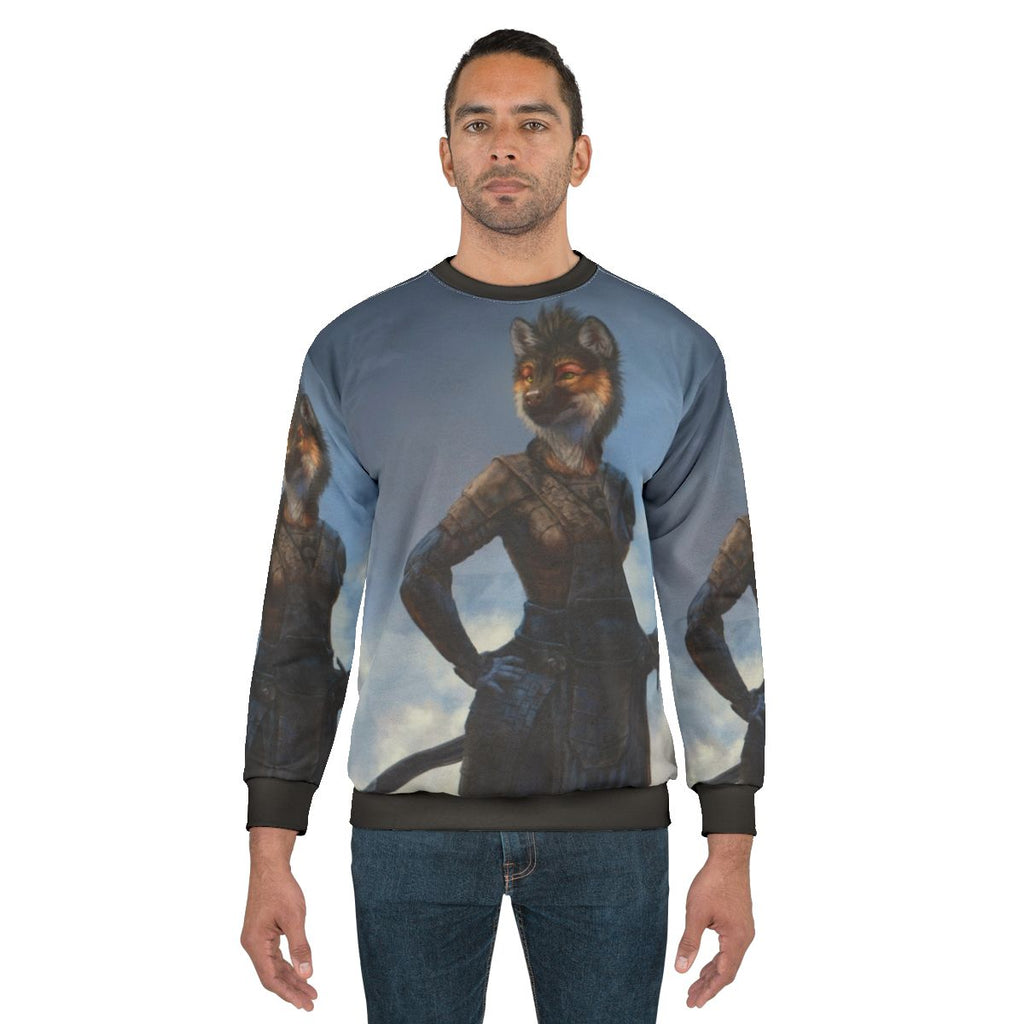 Vigilant Warrior Anthro Furry Canine Sweatshirt