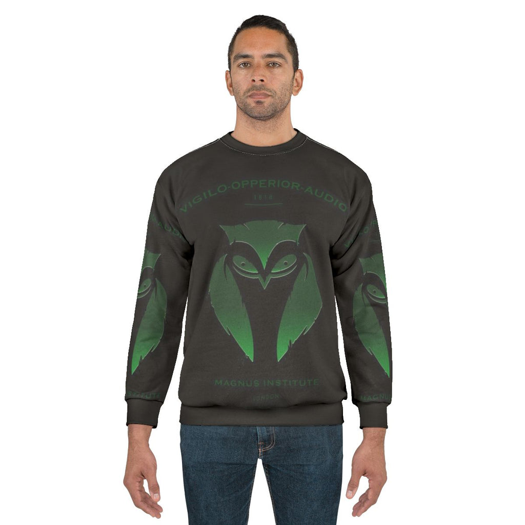 Vigilo Operior Audio Sweatshirt with Dark Owl Emblem
