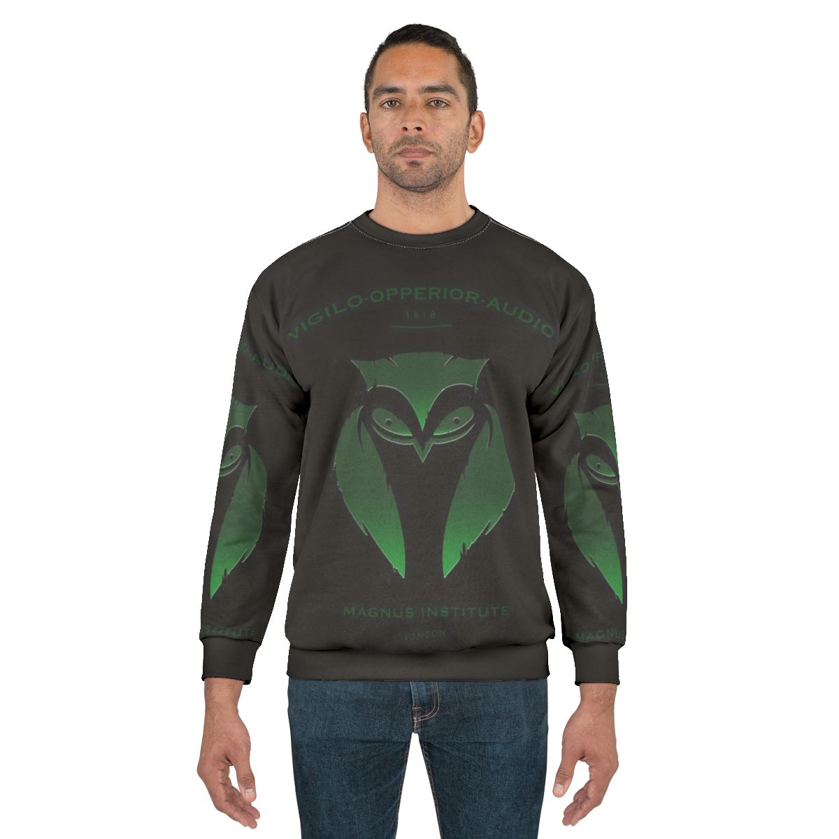 Vigilo Operior Audio Sweatshirt with Dark Owl Emblem