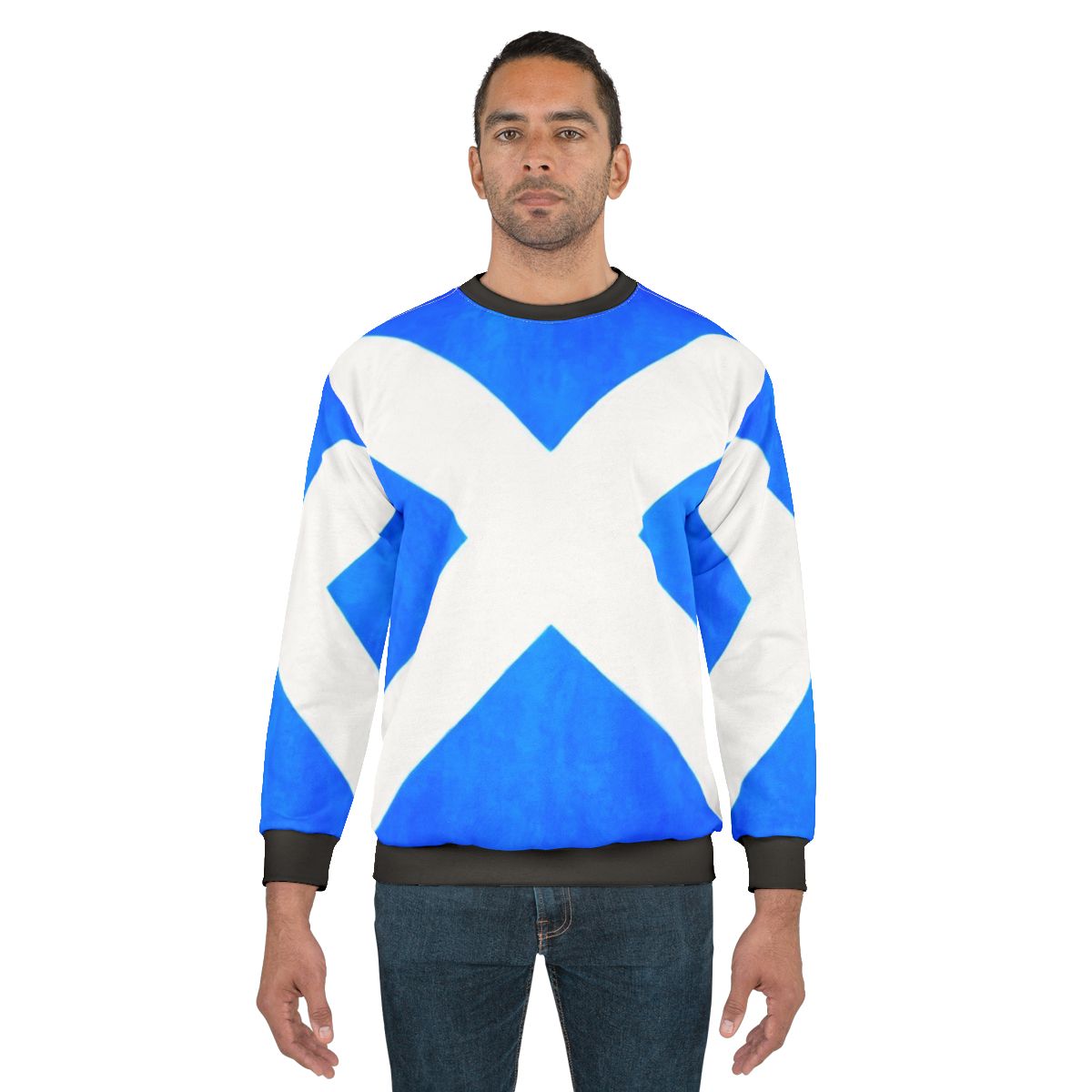 Vintage Scottish flag 'The Saltire' printed on a cozy sweatshirt