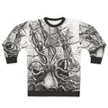 Vintage illustration of the legendary kraken sea monster attacking a ship on a sweatshirt