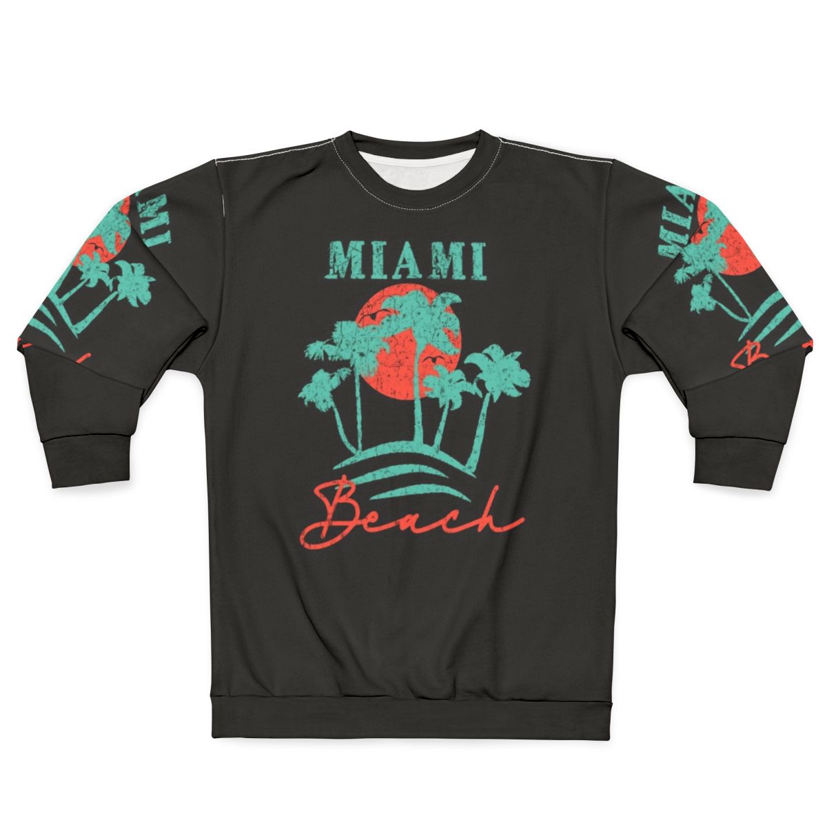 Vintage Miami Beach Retro Distressed Sweatshirt