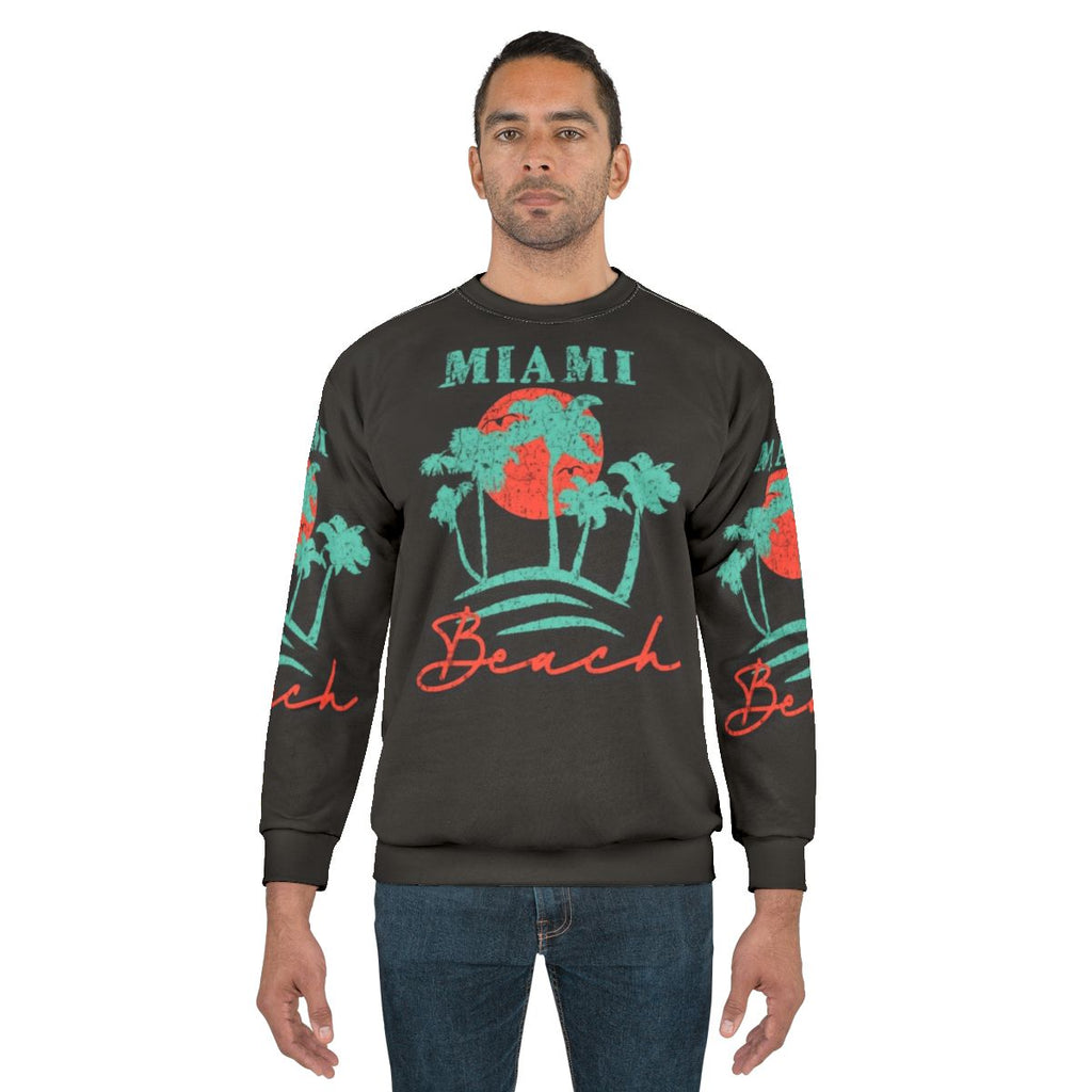 Vintage Miami Beach Retro Distressed Sweatshirt
