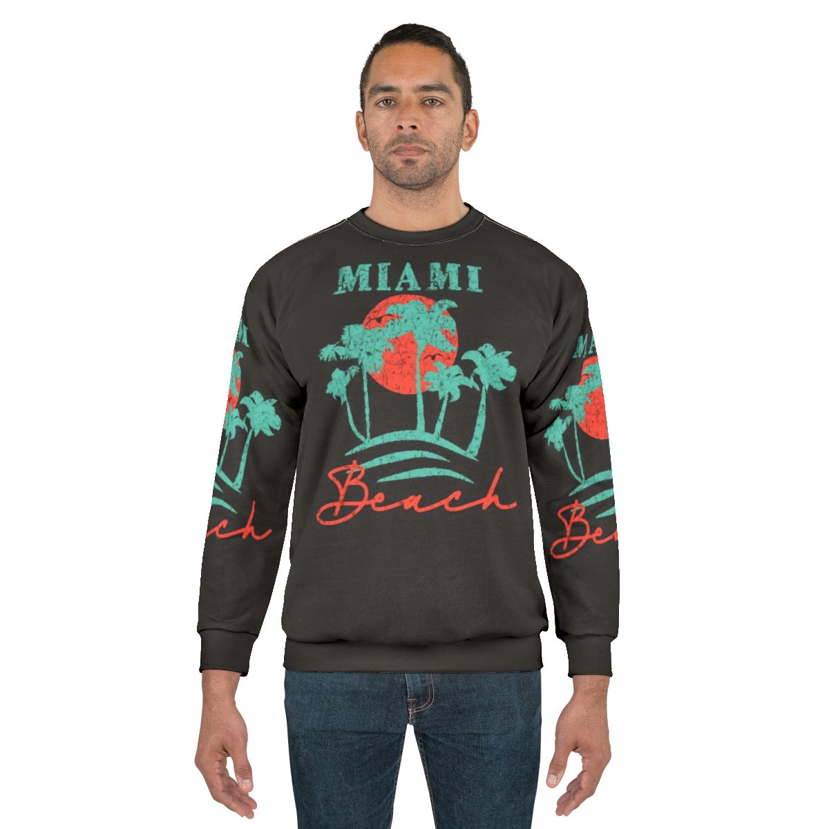 Vintage Miami Beach Retro Distressed Sweatshirt