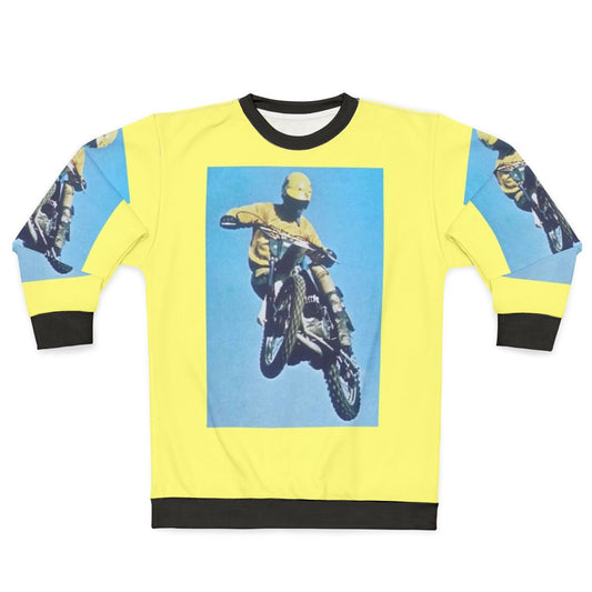 Vintage motocross sweatshirt with dirt bike and motorcycle graphic