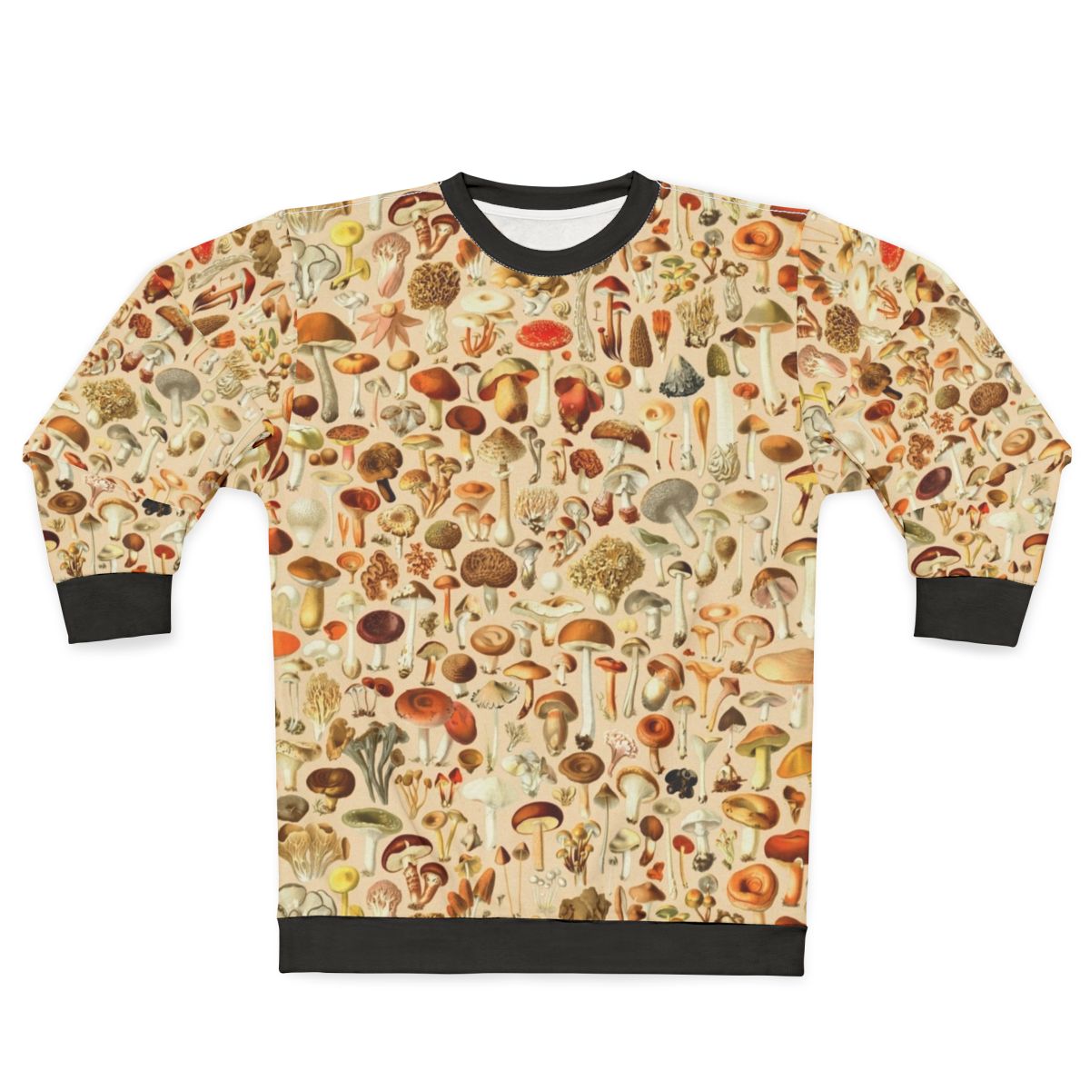 Vintage Mushroom Designs Collection Sweatshirt with Edible and Poisonous Mushrooms