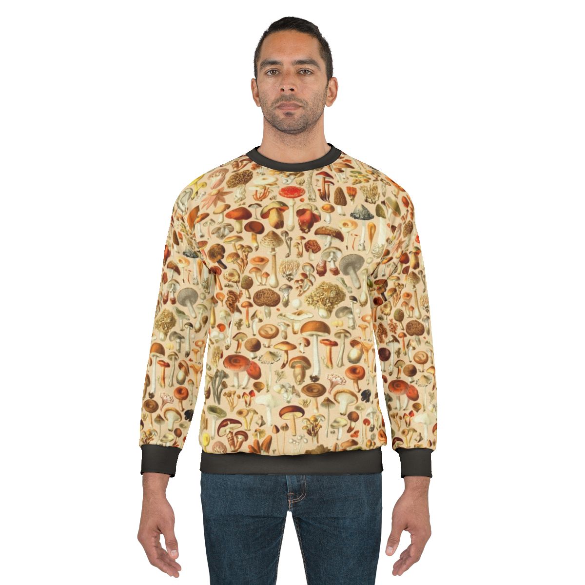 Vintage Mushroom Designs Collection Sweatshirt with Edible and Poisonous Mushrooms