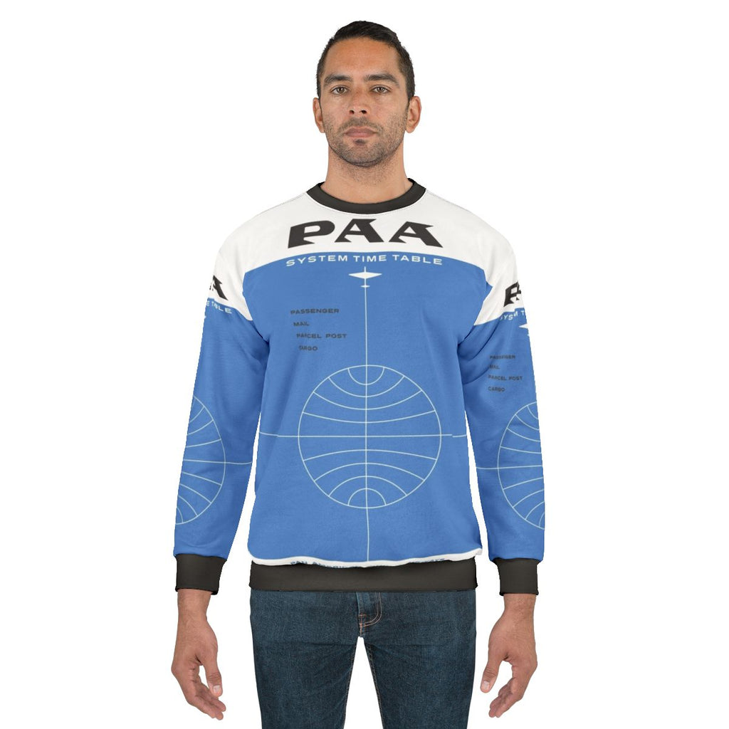Vintage Pan Am 1957 System Timetable Cover Sweatshirt