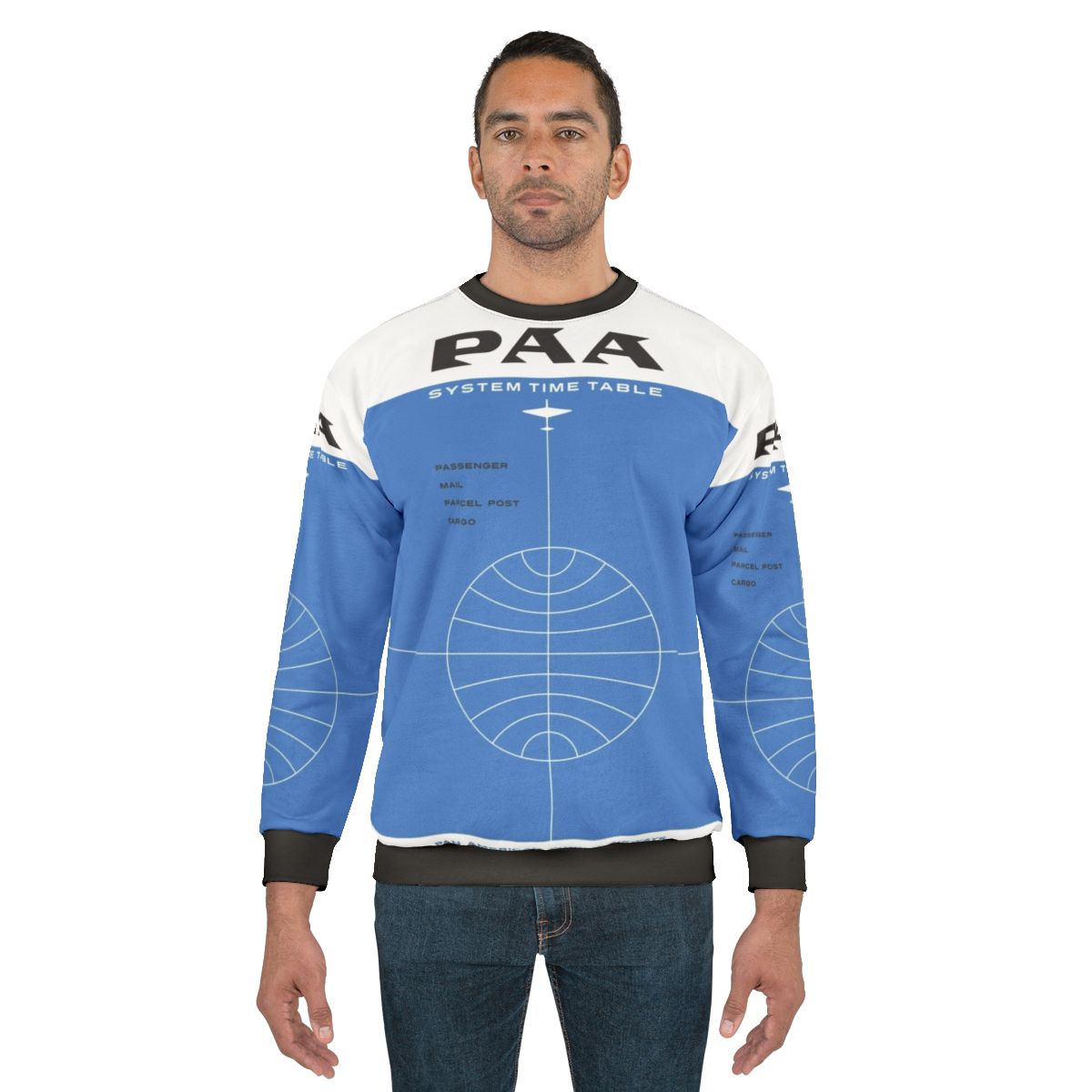 Vintage Pan Am 1957 System Timetable Cover Sweatshirt